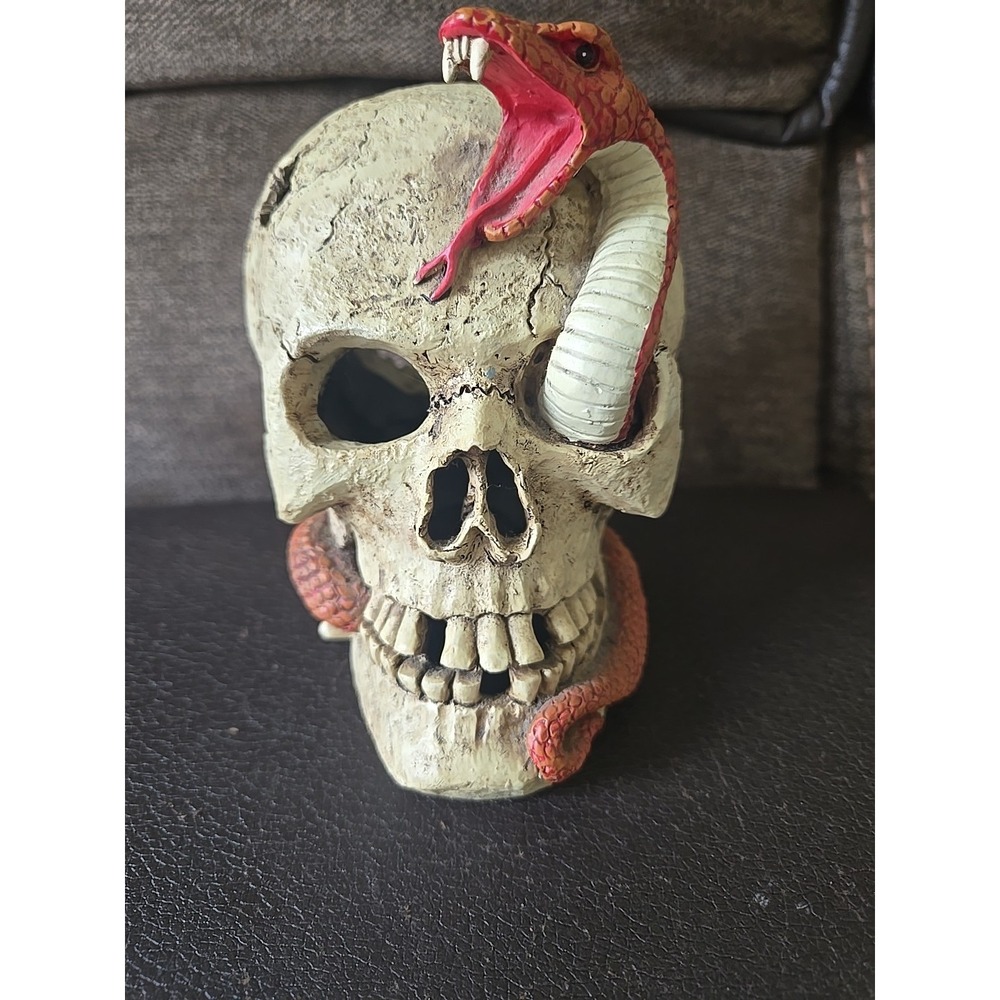 HALLOWEEN SKULL WITH SNAKE DECORATION